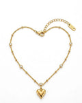 Amore Heart Anklet - Gold Plated Heart Pendant Anklet for Women - Dilawaiz Jewels
